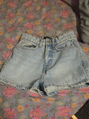 PrettyLittleThing Light Blue High-Rise Denim Shorts